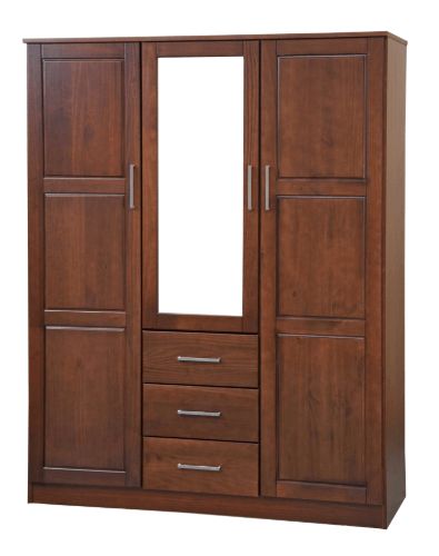 Solid Wood 3 Door Cosmo Wardrobe With Mirror – More Than A Furniture Store In Three Door Mirrored Wardrobes (Photo 11 of 15)