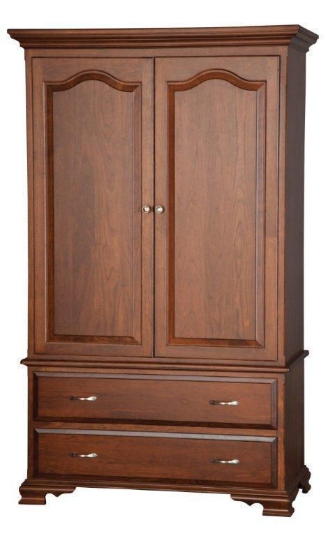 Solid Wood Armoire With Drawers From Dutchcrafters Amish Furniture Throughout Solid Wood Wardrobes Closets (View 10 of 15)