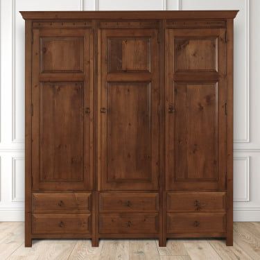 Solid Wood Wardrobes With Large Storage Drawers | Revival Beds Throughout Dark Wood Wardrobes With Drawers (View 4 of 15)