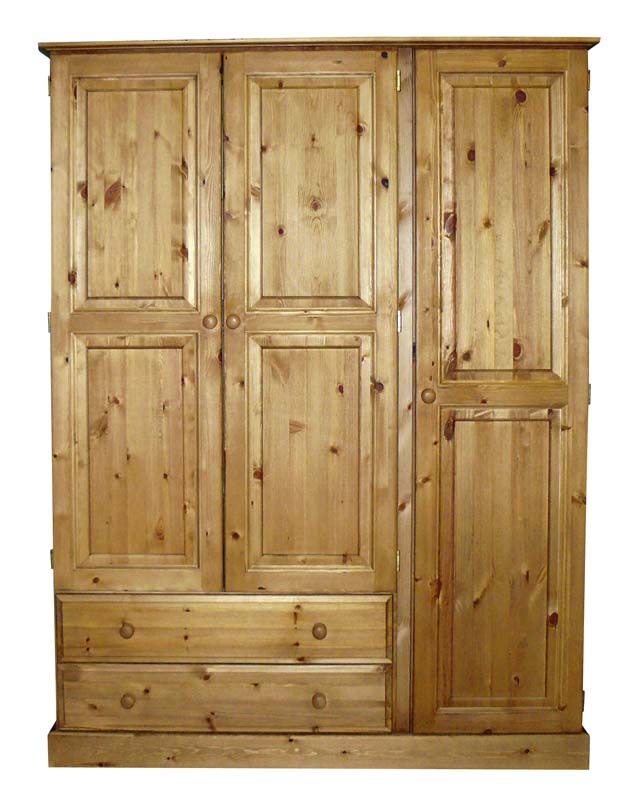 Somerset Pine 3 Door 2 Drawer Wardrobe | Cott Farm Furniture Intended For 3 Door Pine Wardrobes (View 8 of 15)