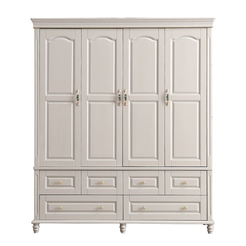 Source Bedroom Furniture White Classical 3/4/5 Door Solid Wood Bedroom  Wardrobe On M (View 8 of 15)