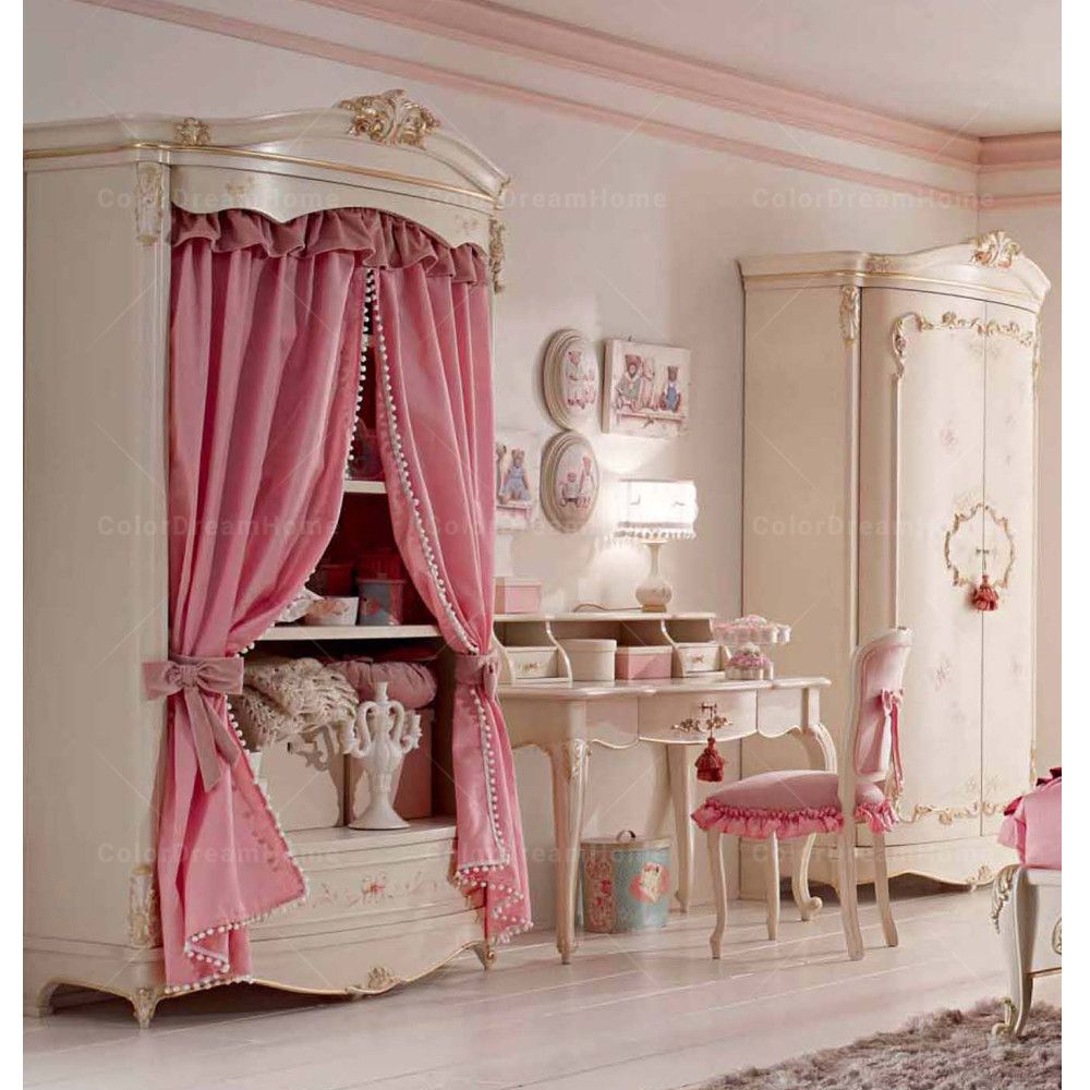 Source Classic European Furniture French Style Bedroom White Wooden Princess  Wardrobe On M (View 9 of 15)