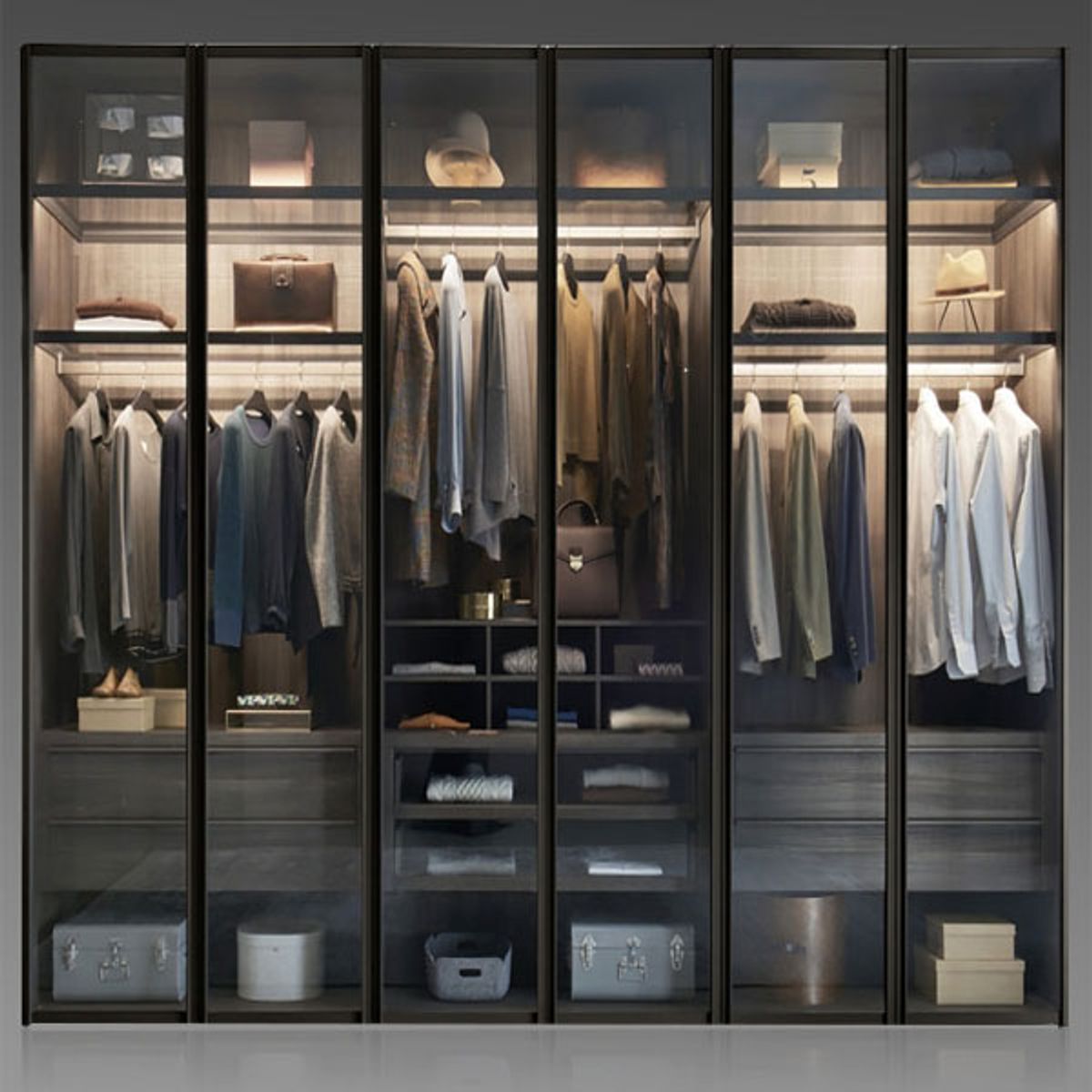 2024 Popular Black Glass Wardrobes 2706