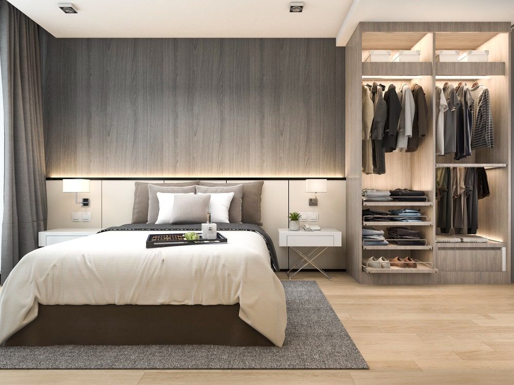 Space Saving Secrets To Design A Modern Bedroom Wardrobe – In Bed And Wardrobes Combination (Photo 13 of 15)