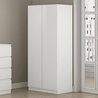 Stora Modern 2 Door Wardrobe – Matt White – Furnished With Style For Two Door White Wardrobes (Photo 3 of 15)