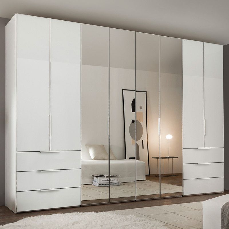Swing 8 Door 6 Drawer Mirror Hinged Wardrobe | Staud Bedrooms | Delivered &  Assembled With Regard To Wardrobes With Mirror And Drawers (View 10 of 15)