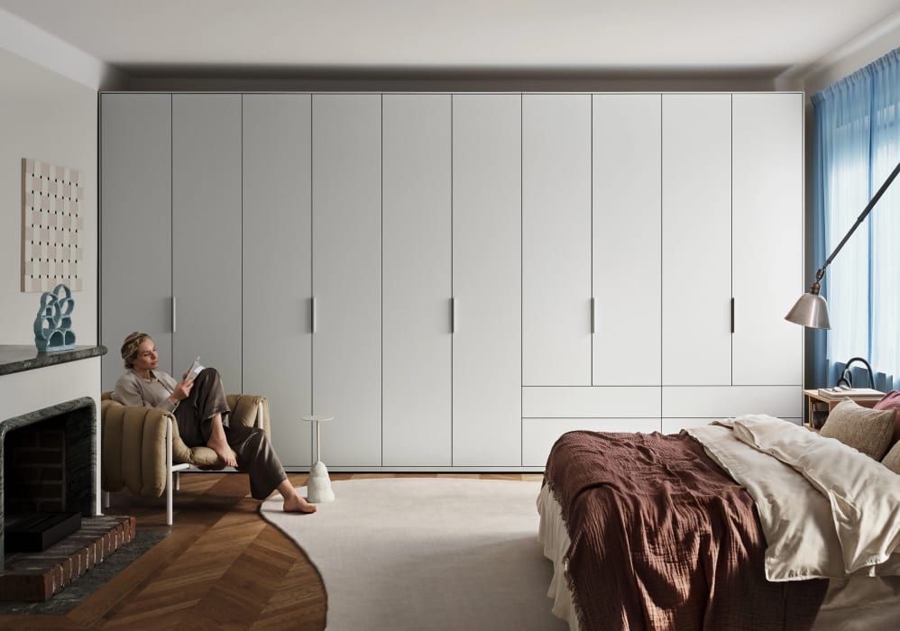 Tall Slim White 3 Door Wardrobe With Internal And External Drawers And Rail  – 150x237x63cm Within Tall Wardrobes (Photo 1 of 15)