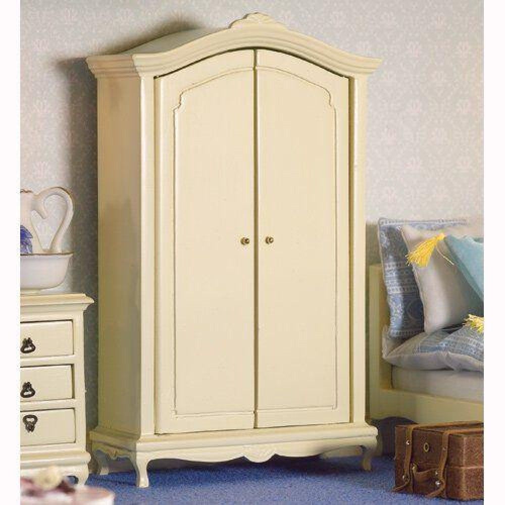 The Dolls House Emporium French Style Cream Double Wardrobe Throughout Cream French Wardrobes (Photo 5 of 15)