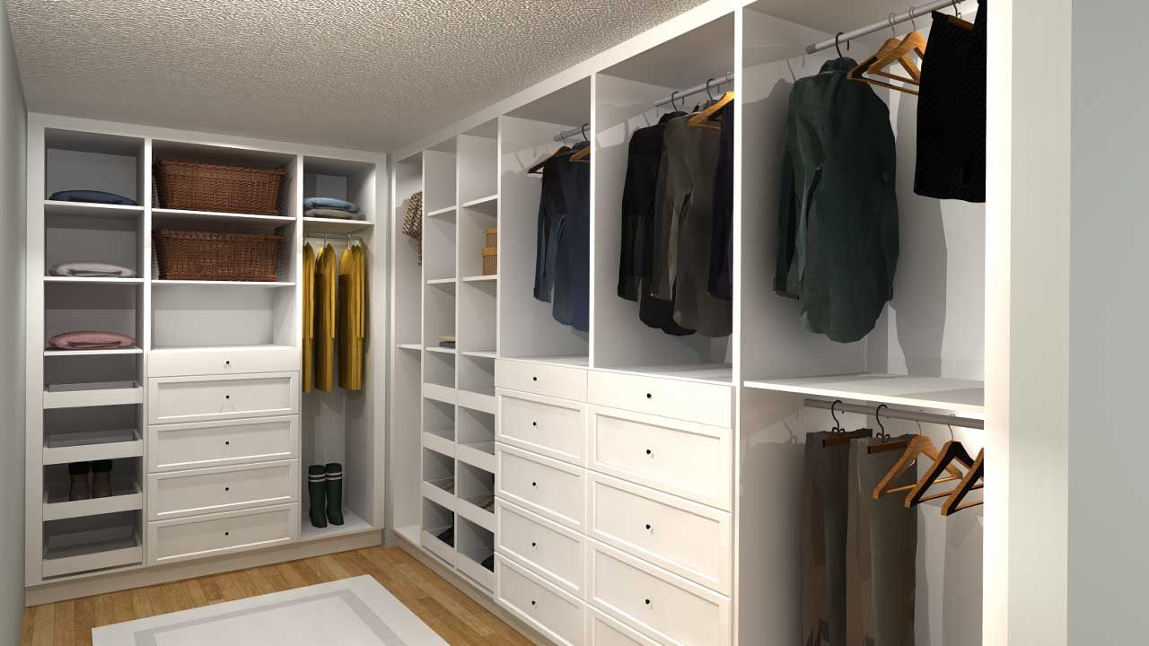 Three Ikea Closet Designs Under $4000 Using Ikea Sektion Cabinets With Regard To Wardrobes Drawers And Shelves Ikea (Photo 11 of 15)