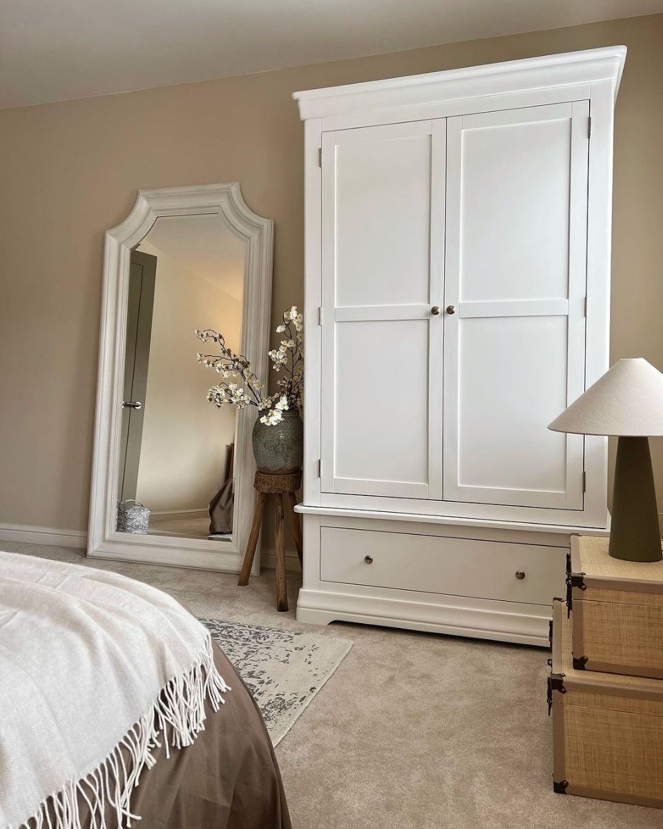 Toulouse White Painted Double Wardrobe With Drawer – Free Delivery | Top  Furniture Throughout White Painted Wardrobes (Photo 7 of 15)