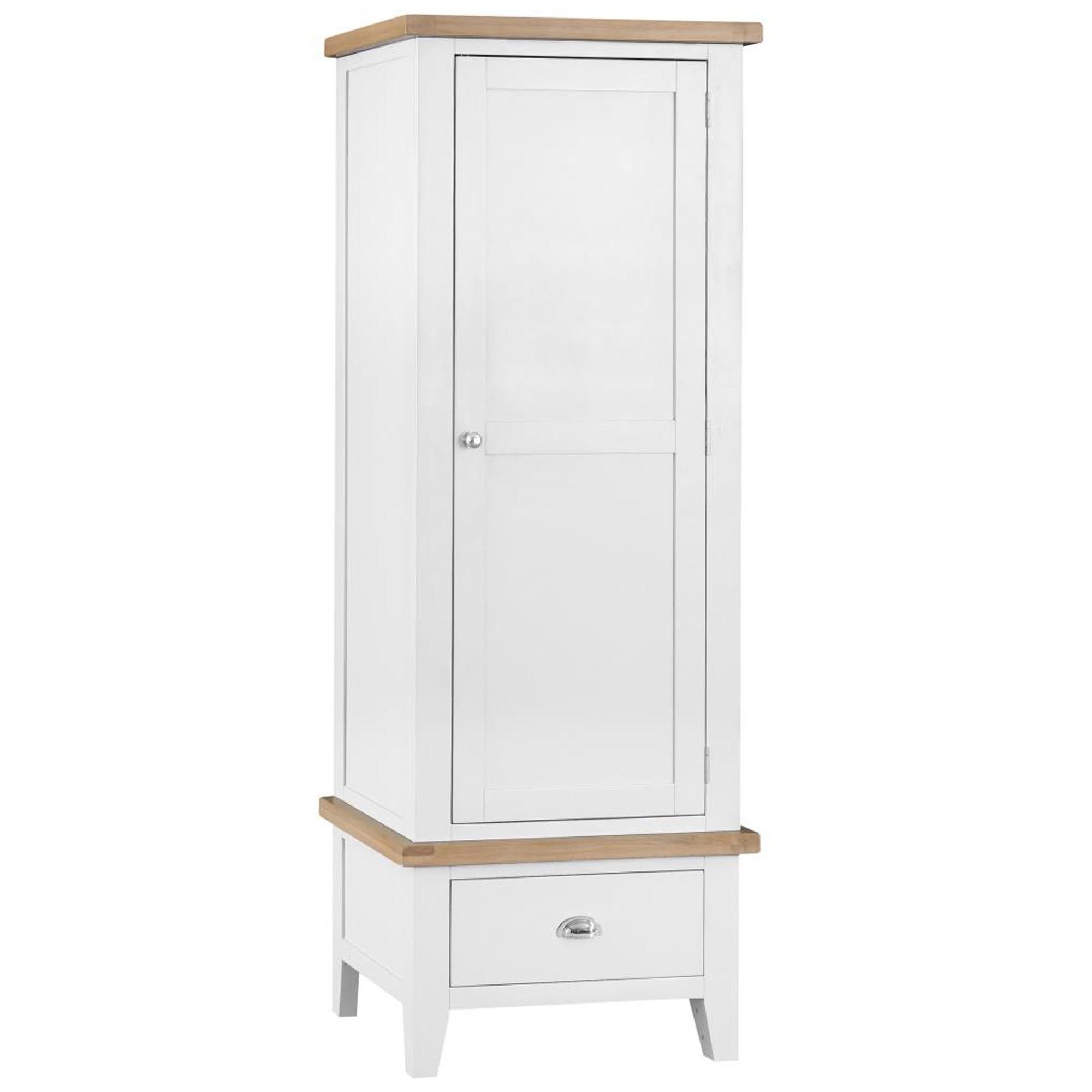 Trentino White Single Wardrobe | Bedroom Furniture | Homesdirect365 Intended For Single White Wardrobes (View 2 of 7)