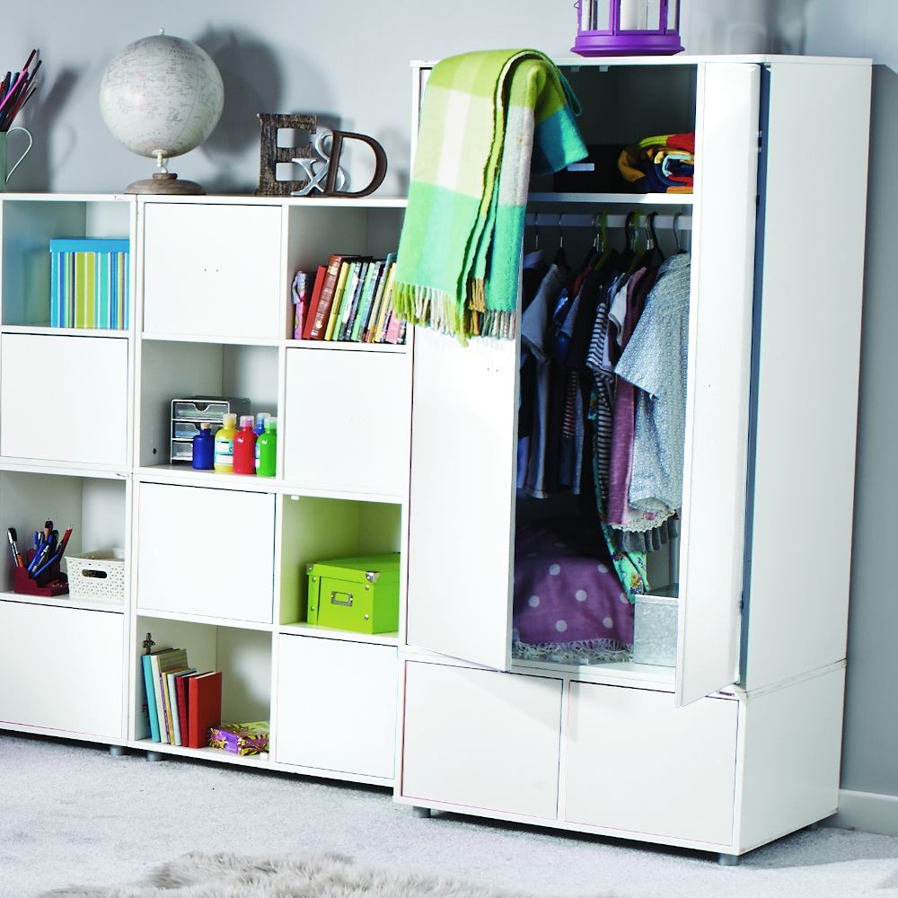 Uno S Tall Wardrobe White – Incl. Small White Doors With Regard To Stompa Wardrobes (Photo 14 of 15)