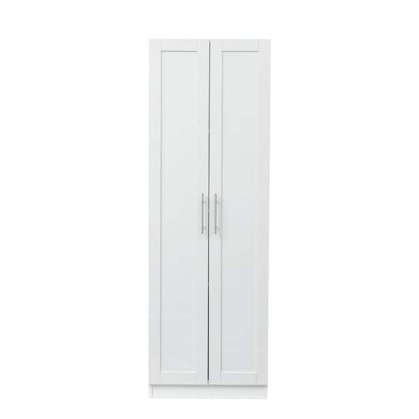 Urtr White High Armoire Wardrobe Cabinet 3 Partitions To Separate 4 Storage  Spaces (29.5 In. W X 15.7 In. D X 70.9 In (View 11 of 15)