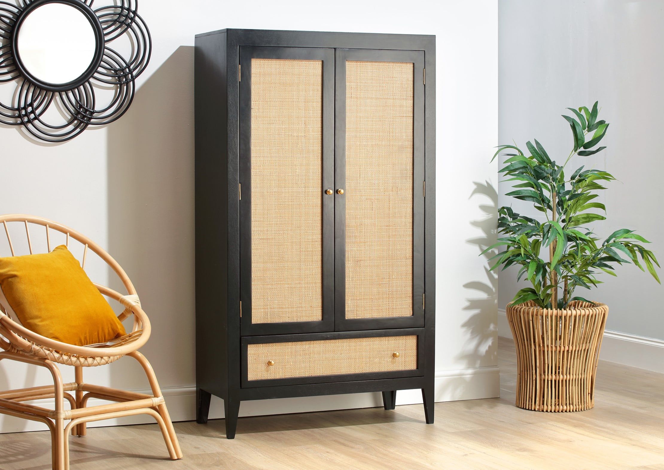 Venice Wardrobe With Natural Rattan | Eco Friendly And Sustainable Furniture Regarding Rattan Wardrobes (View 10 of 15)