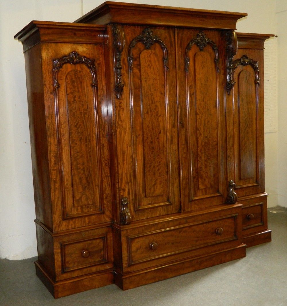 Victorian Mahogany Breakfront Wardrobe | 268052 | Www.atheyantiques.co (View 10 of 15)