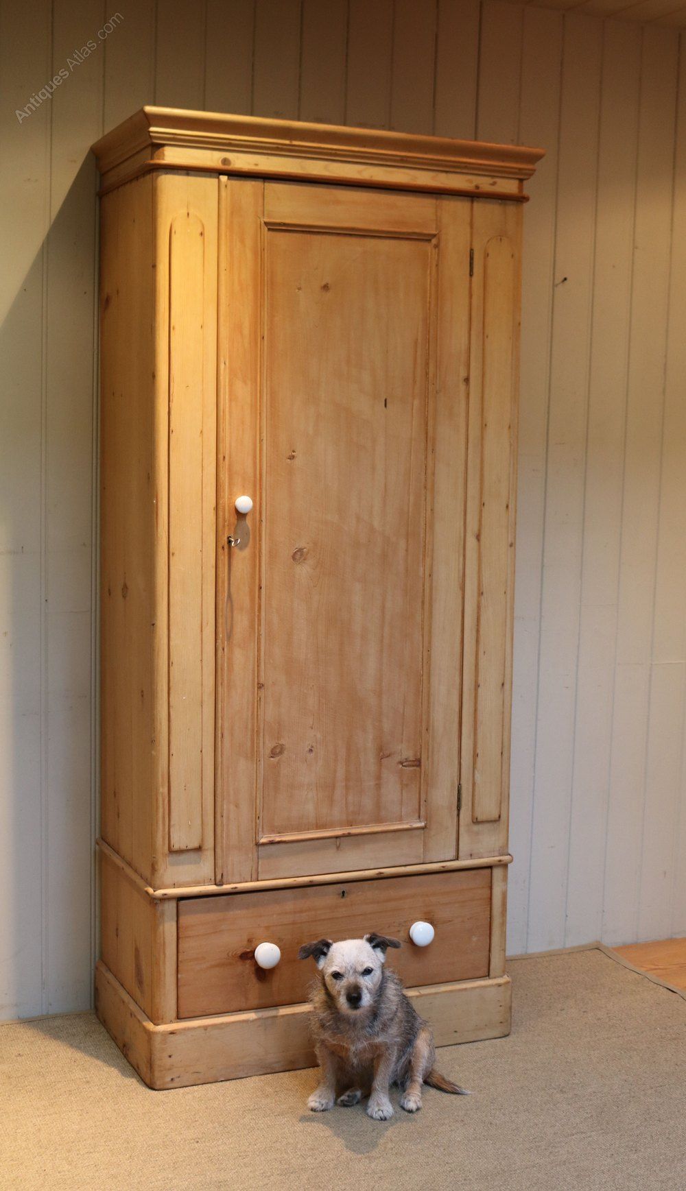 Victorian Single Pine Wardrobe – Antiques Atlas Intended For Antique Single Wardrobes (View 8 of 15)