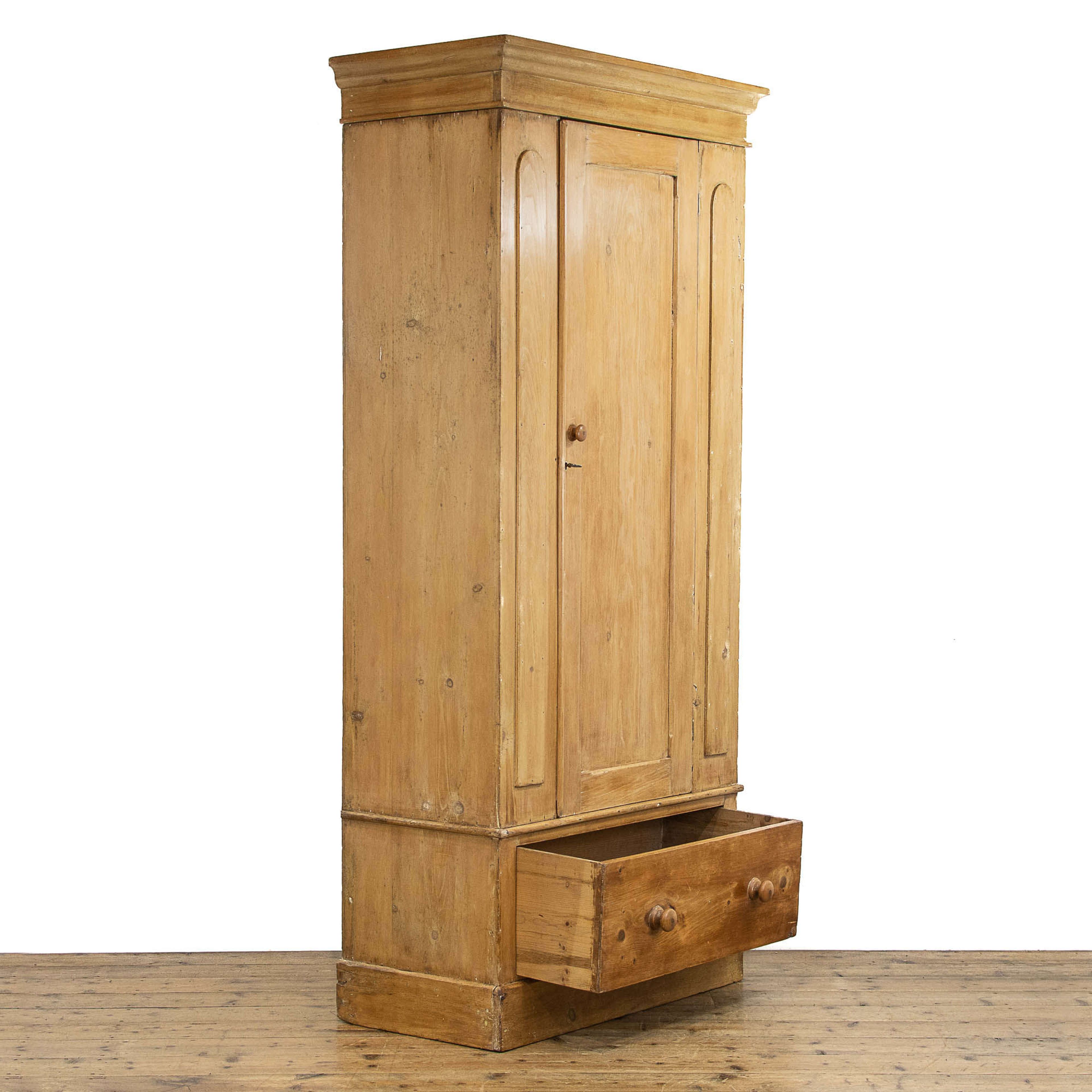 Victorian Stripped Pine Single Wardrobe In Antique Wardrobes & Armoires In Single Pine Wardrobes With Drawers (View 11 of 15)