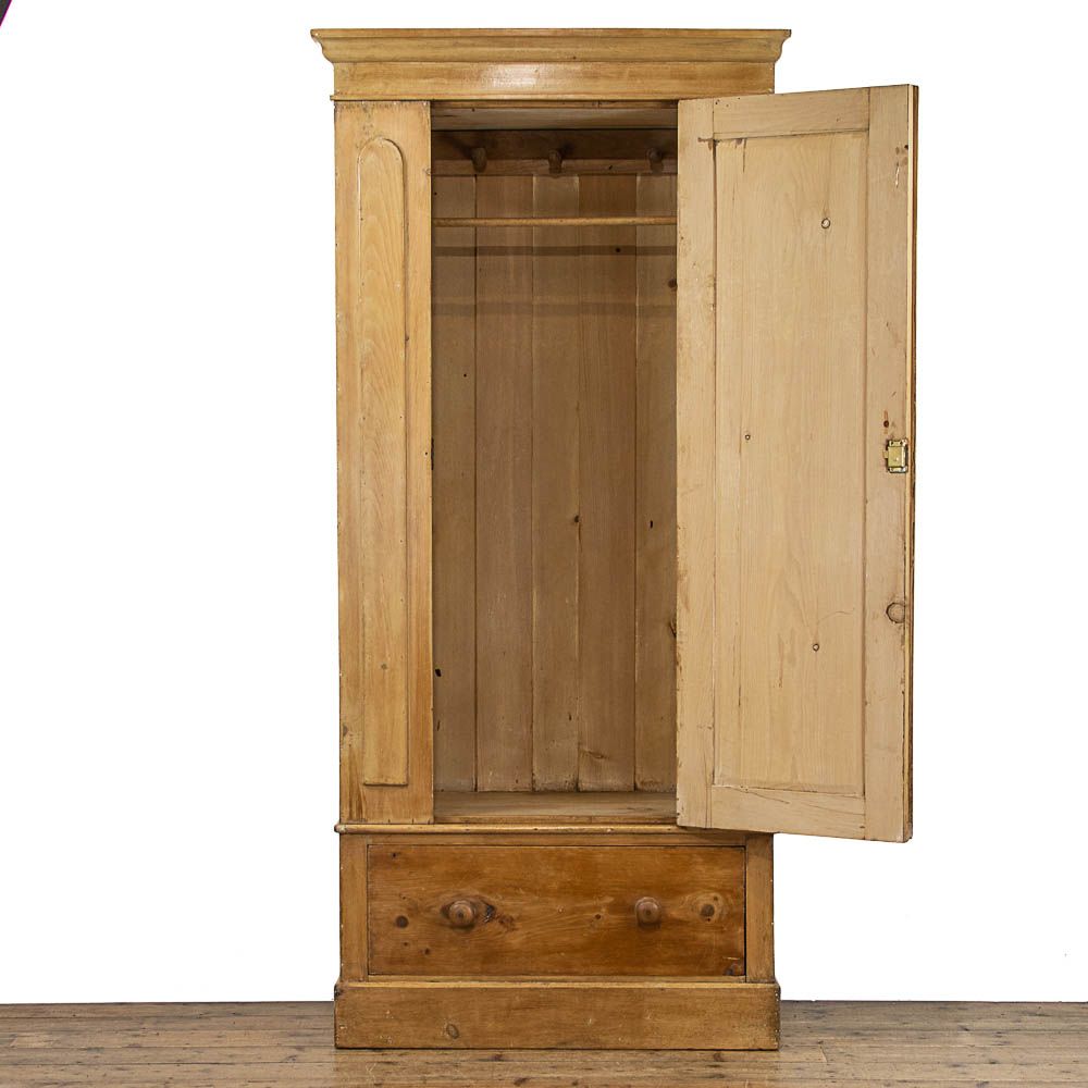 Victorian Stripped Pine Single Wardrobe | M 4669 | Penderyn Antiques For Victorian Pine Wardrobes (View 12 of 15)