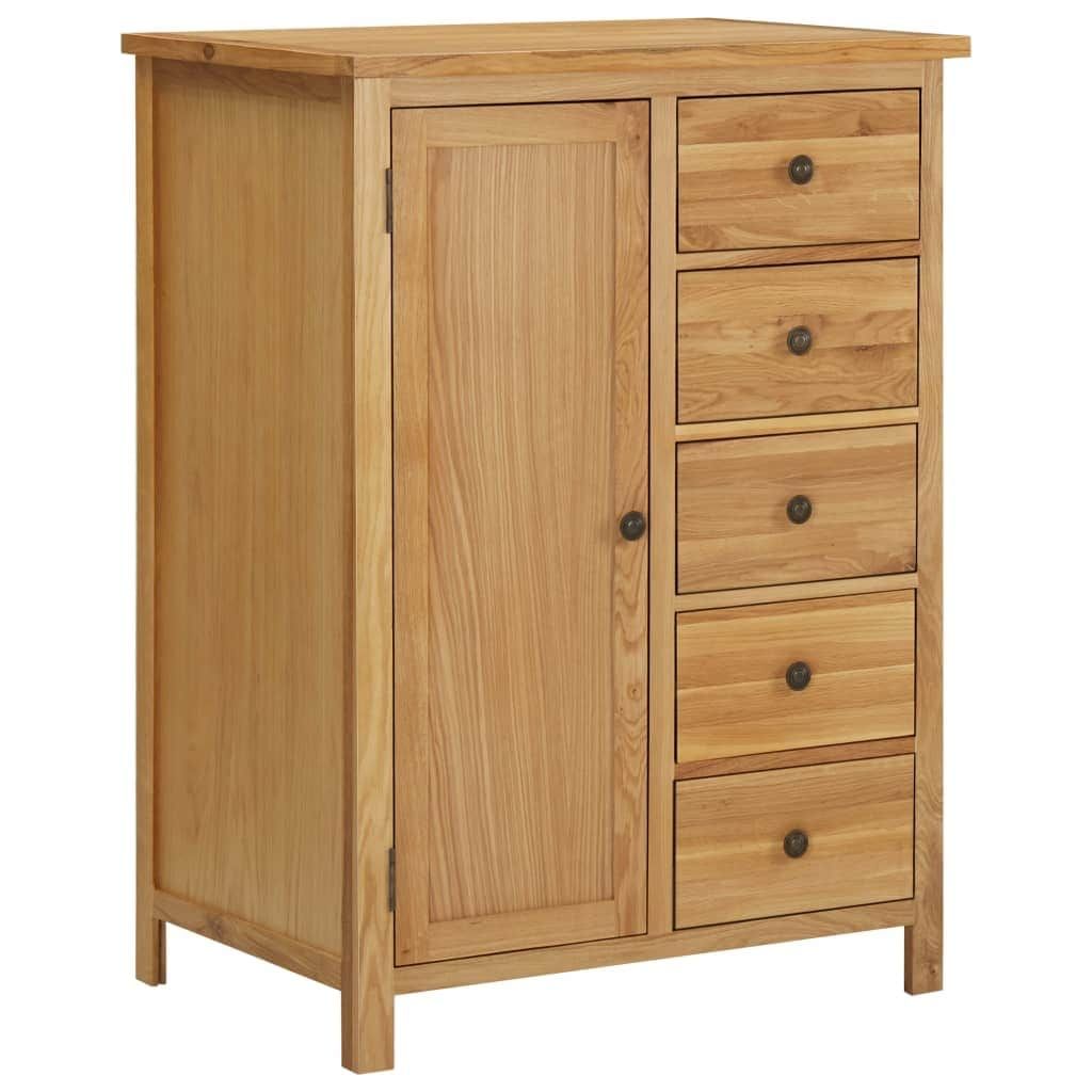 Vidaxl Wardrobe 29.9"x20.5"x41.3" Solid Oak Wood – Bed Bath & Beyond –  32464617 Intended For Wardrobes Chest Of Drawers Combination (Photo 15 of 15)