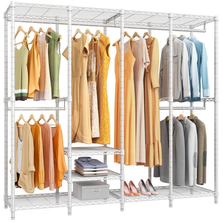 Vipek 76'' Freestanding Clothes Rack & Reviews | Wayfair Pertaining To Wire Garment Rack Wardrobes (View 12 of 15)