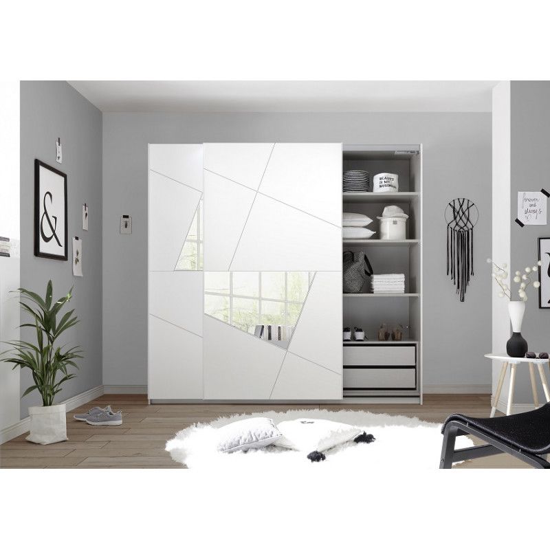 Vittoria Sliding Wardrobe In High Gloss White – Furnitureroom (5172) –  Sena Home Furniture Inside White Gloss Sliding Wardrobes (View 14 of 15)