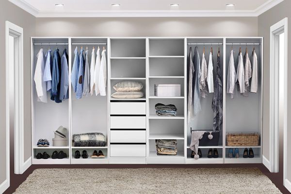 Walk In Wardrobe 4 Drawer 3 Shelf Unit White – Flexi Storage With Regard To 3 Shelf Hanging Shelves Wardrobes (View 6 of 15)