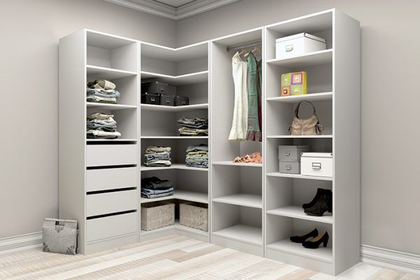 Walk In Wardrobe 6 Shelf Corner Unit White – Flexi Storage Pertaining To White Corner Wardrobes Units (View 9 of 15)