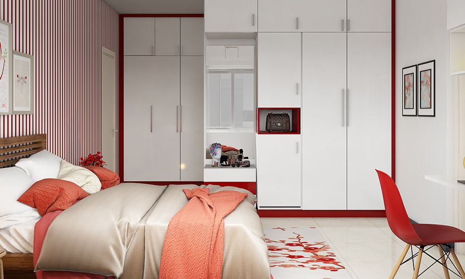 Wardrobe Colour Combinations For Your Home | Designcafe With Bed And Wardrobes Combination (View 11 of 15)