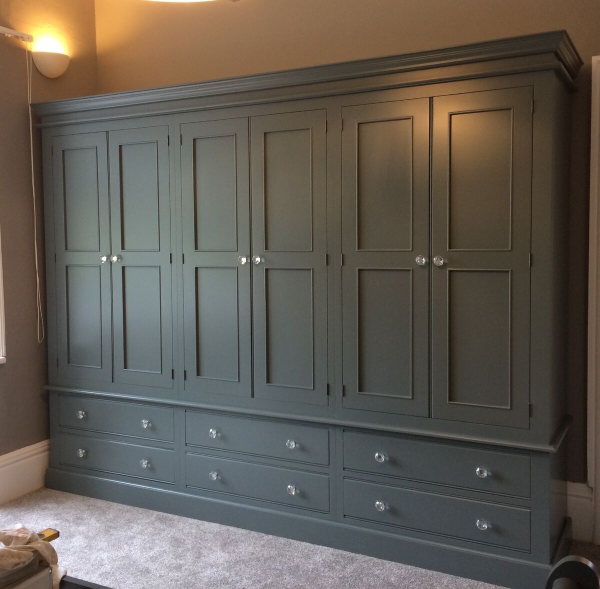 Wardrobe – Painted 6 Door 6 Drawer – Edwardian Style | Ebay For Coloured Wardrobes (View 6 of 15)