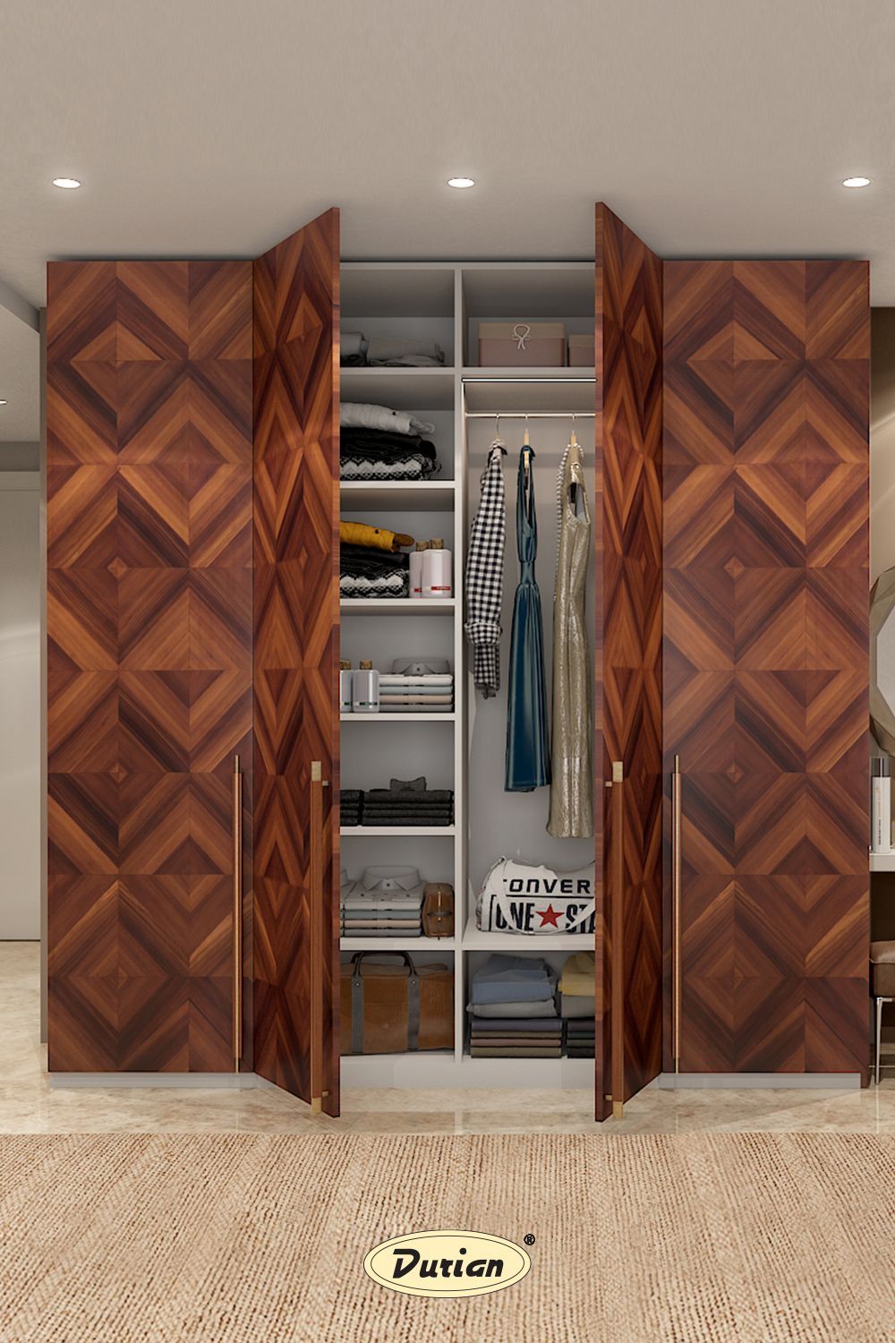 Wardrobe With Openable Shutters | Wardrobe Interior Design, Openable  Wardrobe Shutter Design, Modern Houses Interior Throughout Brown Wardrobes (Photo 6 of 15)