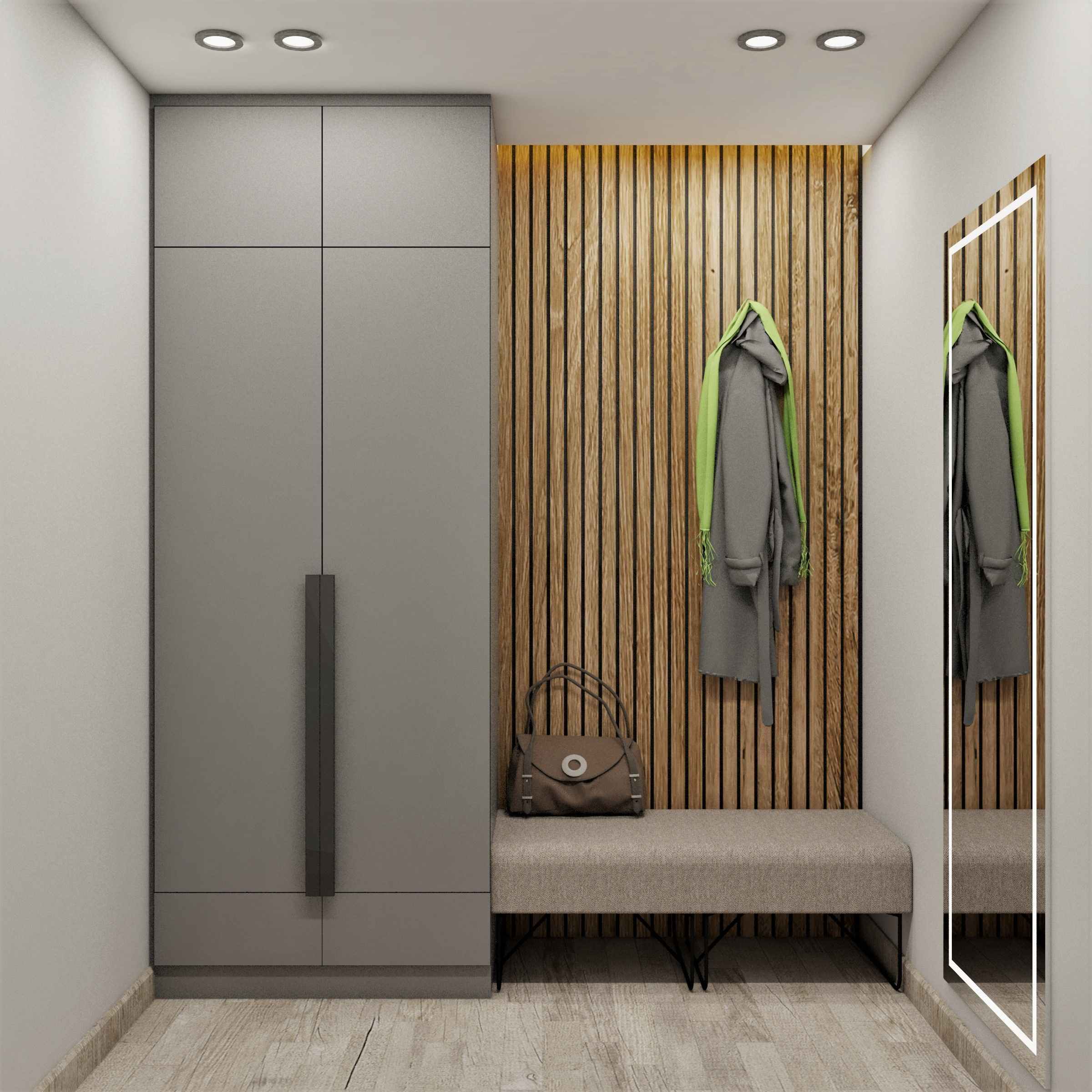 Well Lit Industrial Style Wardrobe Design With Hinged Doors | Livspace Inside Industrial Style Wardrobes (Photo 14 of 15)