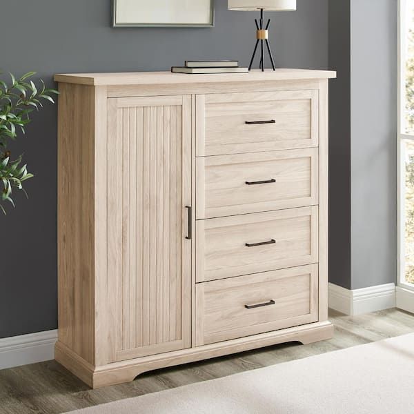 Welwick Designs 45 In. W. Birch Wood 4 Drawer And 1 Cabinet Transitional  Wardrobe Hd8908 – The Home Depot In Cheap Wardrobes And Chest Of Drawers (Photo 6 of 15)