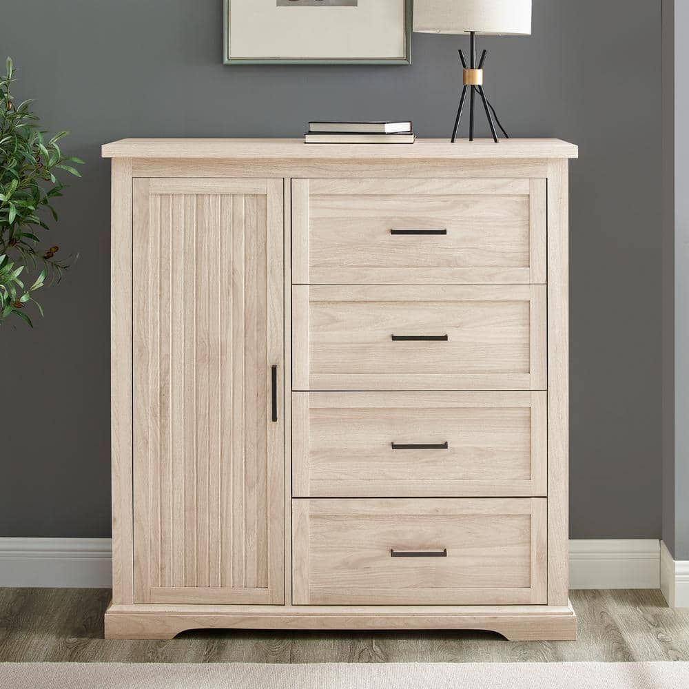 Welwick Designs 45 In. W. Birch Wood 4 Drawer And 1 Cabinet Transitional  Wardrobe Hd8908 – The Home Depot Throughout Cheap Wardrobes And Chest Of Drawers (Photo 1 of 15)