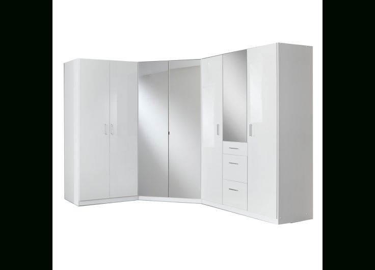 White Corner Wardrobe | 3 Piece Set For White Corner Wardrobes Units (View 4 of 15)