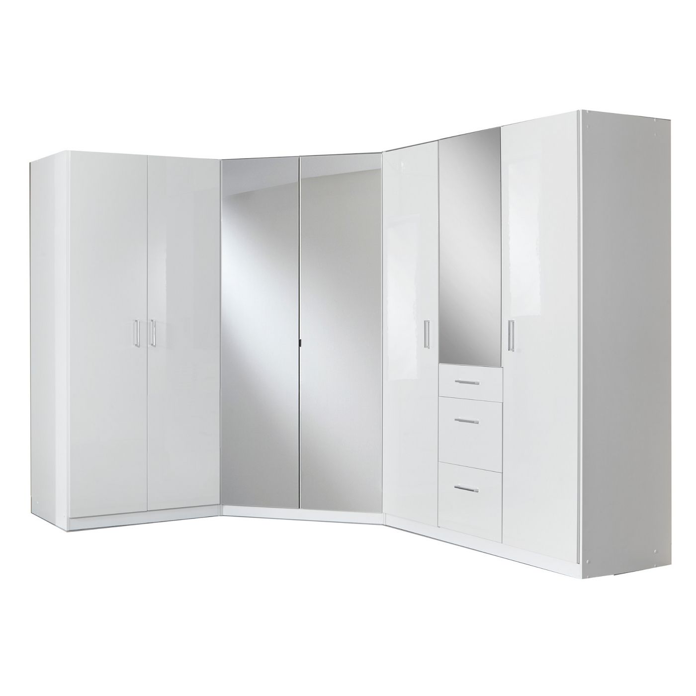 White Corner Wardrobe | 3 Piece Set With Regard To White Corner Wardrobes Units (Photo 6 of 15)