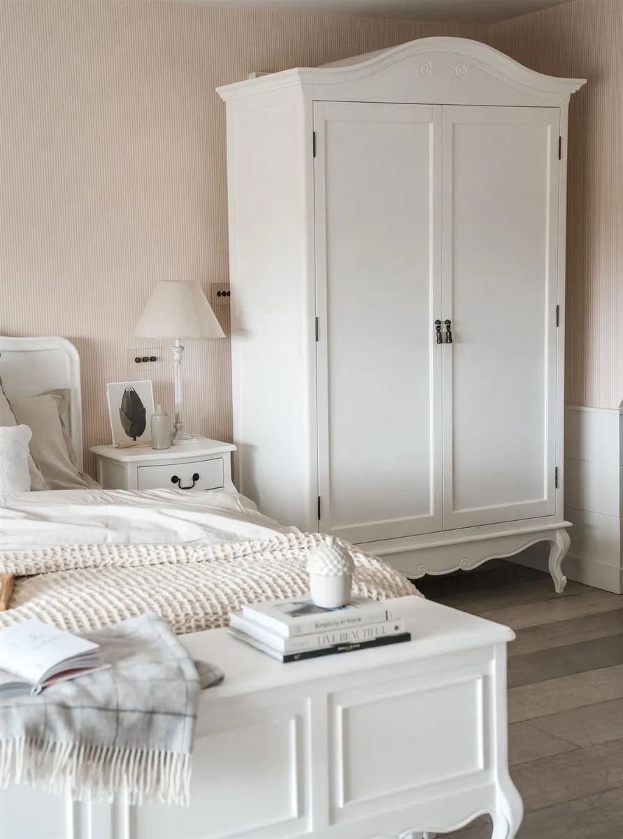 White Double Wardrobe French Shabby Chic Wardrobe Bedroom Furniture  Juliette | Ebay In White Shabby Chic Wardrobes (Photo 8 of 15)