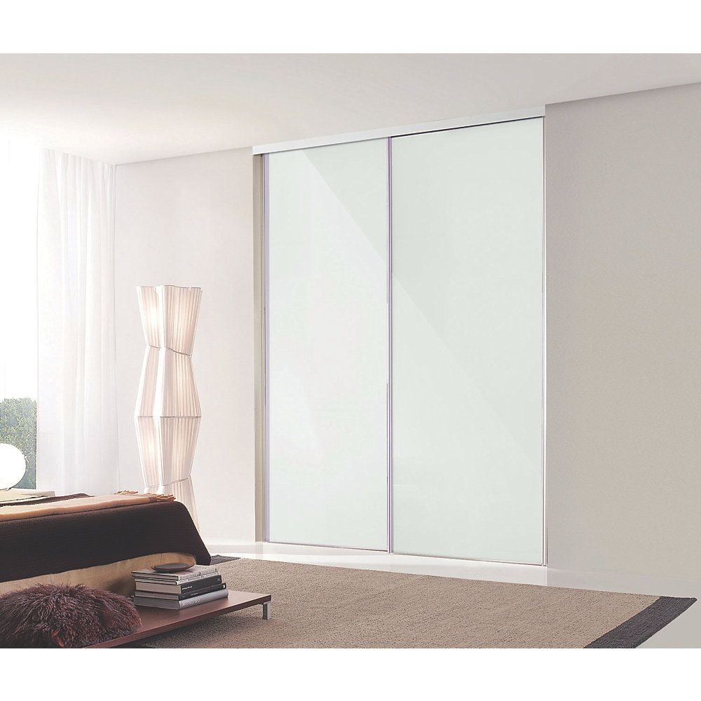 White Frame Arctic White Glass And Mirror 'classic' Sliding Door Kits (many  Sizes) – Sliding Wardrobe World Pertaining To Arctic White Wardrobes (View 2 of 15)