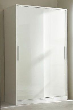 White High Gloss Wardrobe 2 Sliding Doors – Homegenies Throughout White High Gloss Sliding Wardrobes (View 13 of 15)
