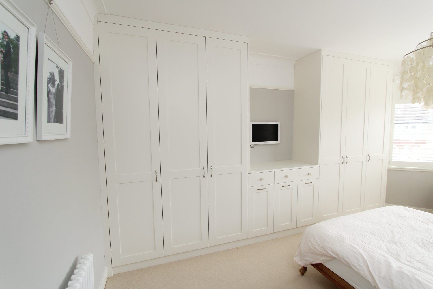 White Shaker Fitted Wardrobes, Made To Measure Bedroom Furniture, Enfield,  En2 | E.d.k Carpentry & Joinery | Phone: 020 8614 0725 With White Bedroom Wardrobes (Photo 2 of 15)
