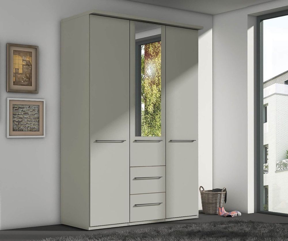 Wiemann Cairns Pebble Grey 3 Door 2 Drawer Combi Wardrobe | Beds Direct Uk Regarding Combi Wardrobes (View 13 of 15)