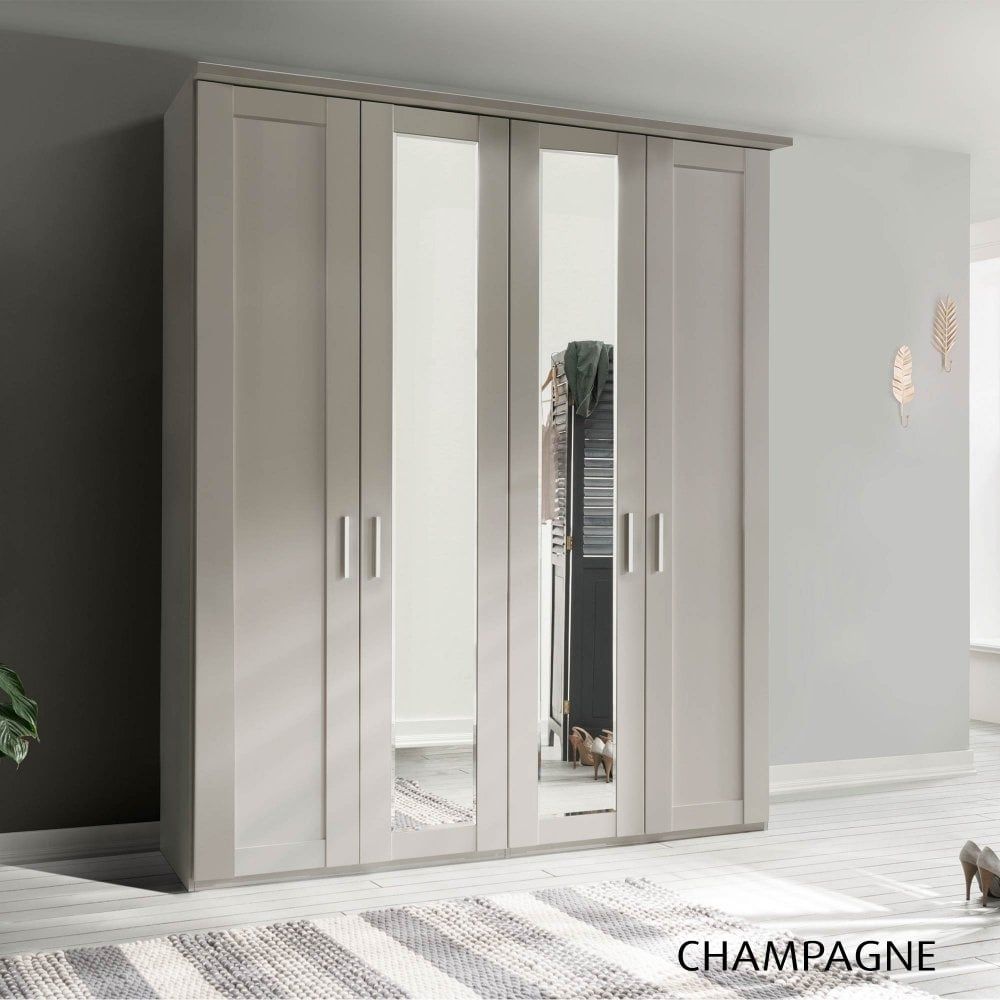 Wiemann Cambridge 5 Door 250cm Wardrobe With 3 Mirrored Doors Pertaining To 5 Door Mirrored Wardrobes (Photo 5 of 15)
