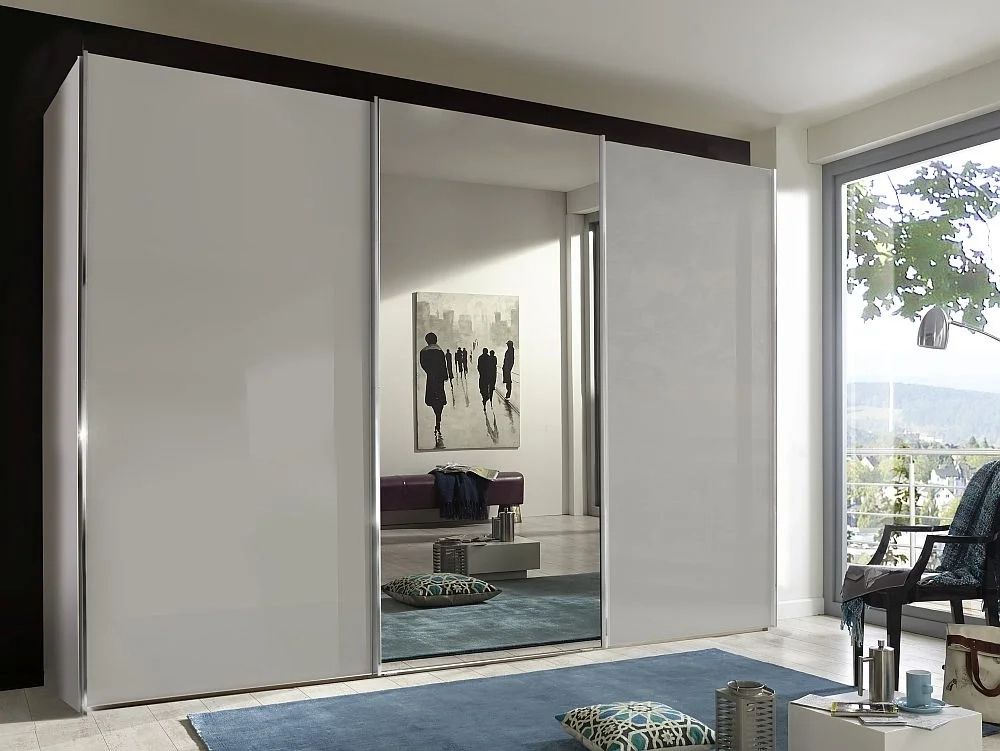Wiemann Miami Plus 3 Door Mirrored Sliding Wardrobe, Width 300cm – The  Curtain Store At Home For 3 Door Mirrored Wardrobes (View 7 of 15)