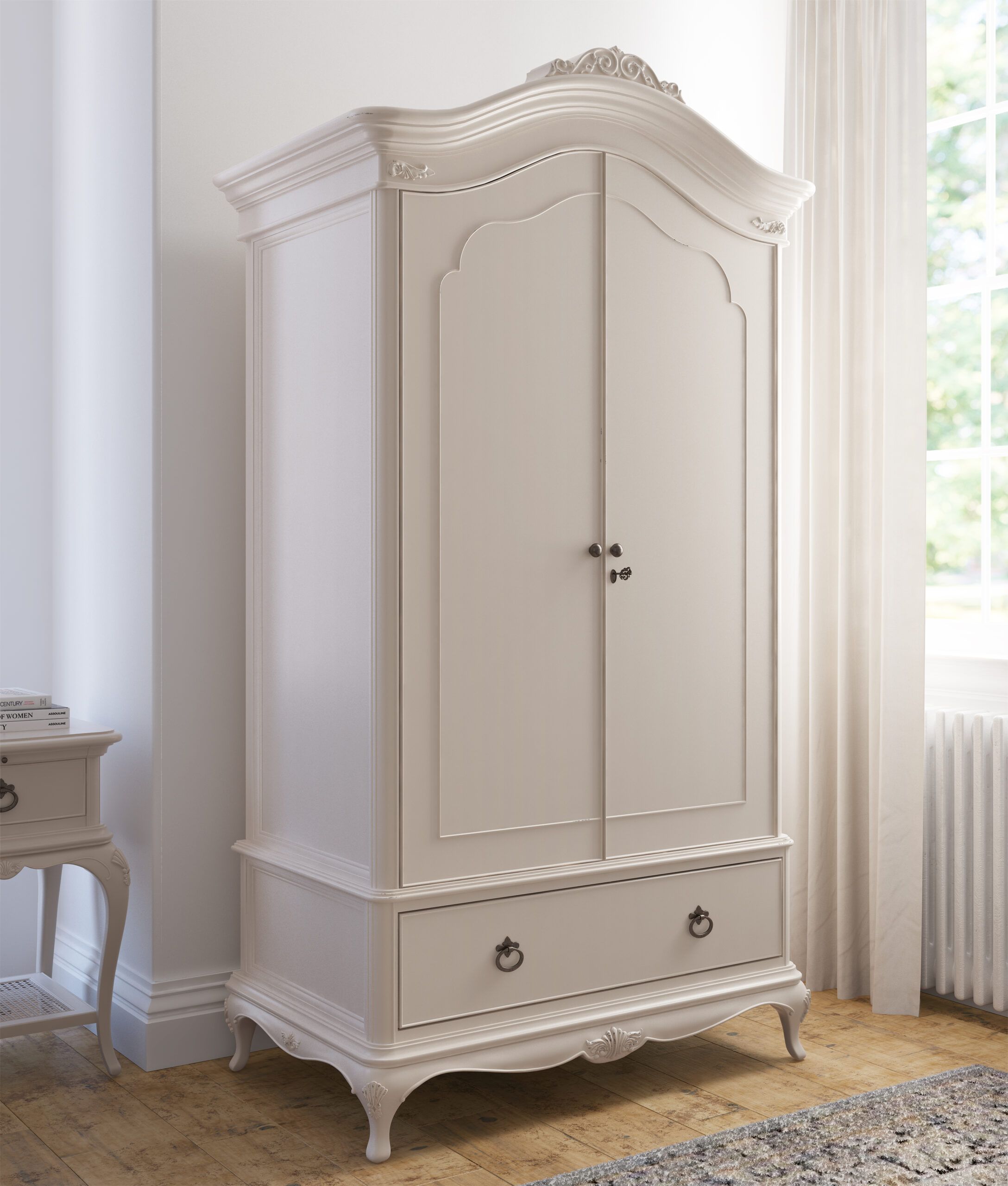 Willis & Gambier Ivory 2 Door 1 Drawer Double Wardrobe – Love The Bed Inside Shabby Chic Wardrobes For Sale (Photo 14 of 15)