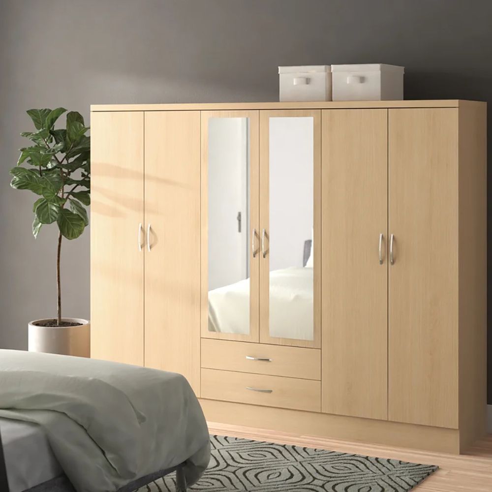 Wooden Bedroom Furniture 6 Door Multi Space Wardrobe With Mirror – China  Home Furniture, Modern Furniture | Made In China Within 6 Door Wardrobes Bedroom Furniture (View 11 of 15)