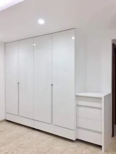 Wooden White High Gloss Wardrobe, For Bedroom Intended For Tall White Gloss Wardrobes (View 7 of 15)