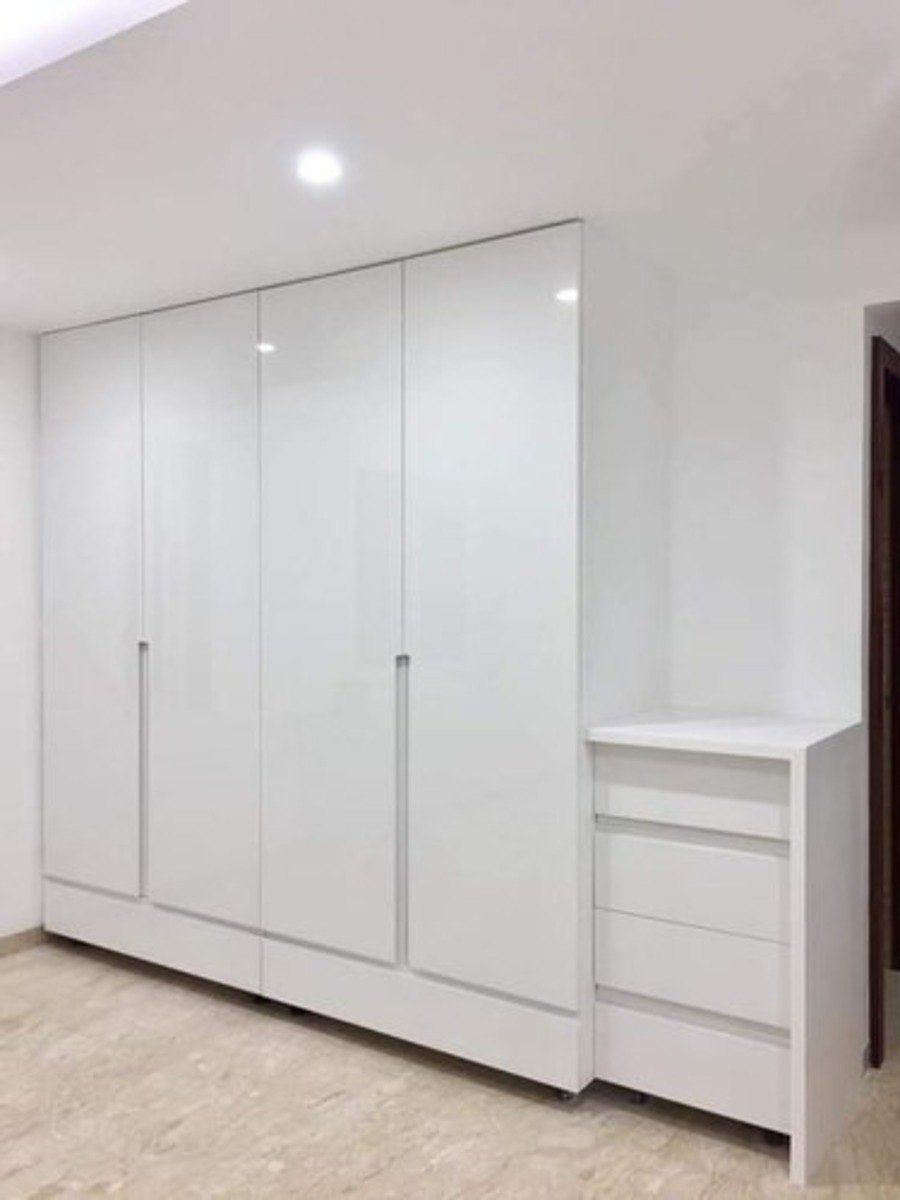 Wooden White High Gloss Wardrobe, For Bedroom With White Gloss Wardrobes (Photo 15 of 15)
