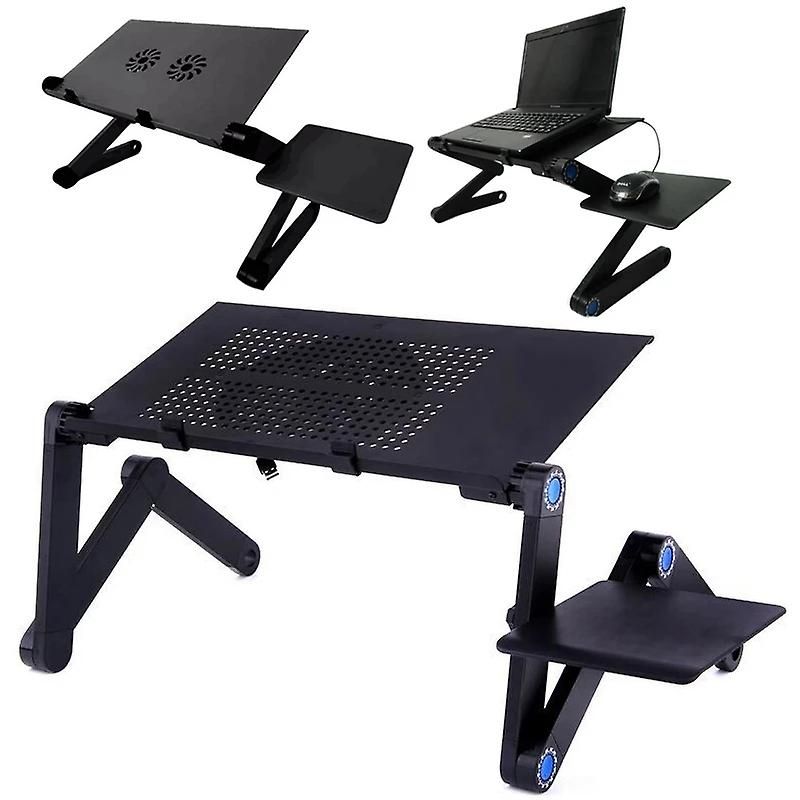 2023 Cooling Fan Laptop Desk Portable Adjustable Foldable Computer Desks  Notebook Holder Tv Bed Pc Lapdesk Table Stand With Mouse Pad | Fruugo It In Foldable Portable Adjustable Tv Stands (Photo 5 of 15)