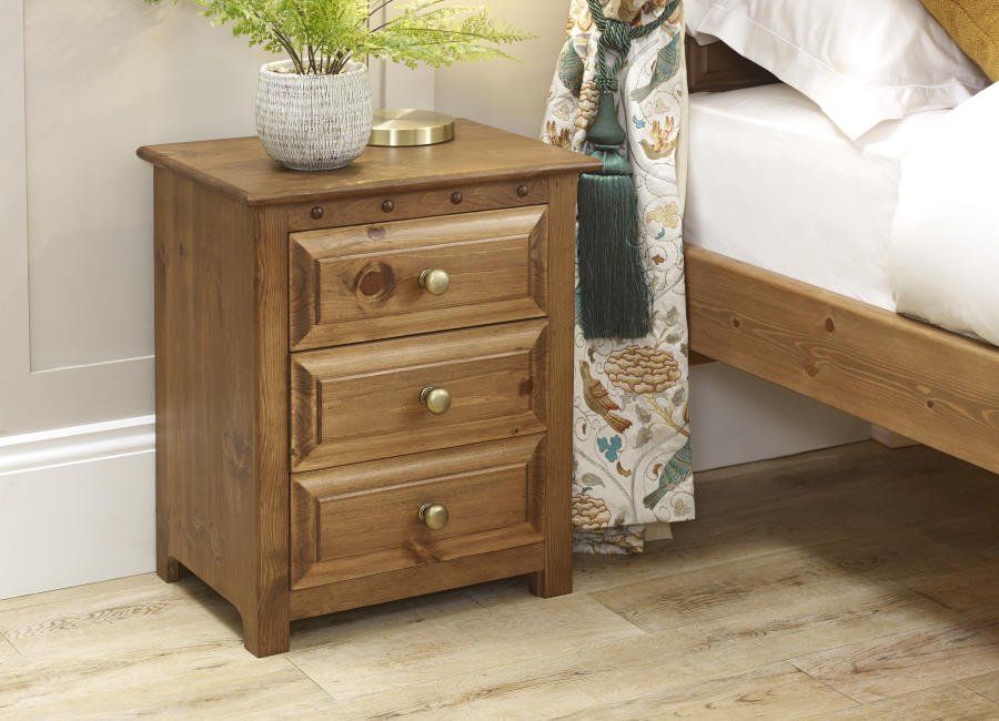3 Drawer Solid Wood Bedside Cabinet Handmade In The Uk With Regard To Wood Cabinet With Drawers (Photo 3 of 15)