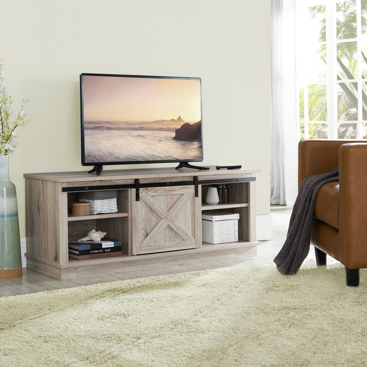 50" Shelby Tv Stand Cabinetnaomi Home, Mocha Cream For Modern Farmhouse Barn Tv Stands (View 8 of 15)