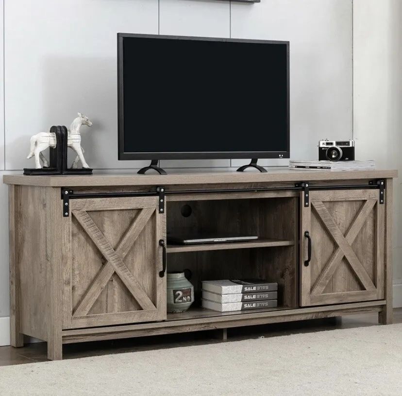58" Farmhouse Tv Stand For Tvs Up To 65 Inch | Ebay Throughout Farmhouse Stands For Tvs (View 4 of 15)